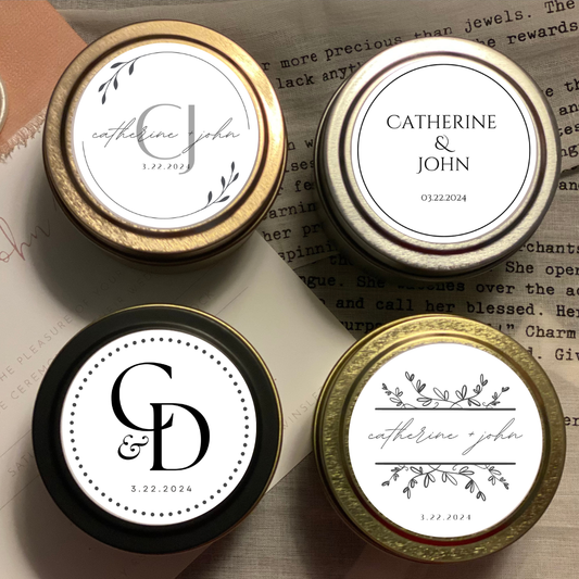 *Personalized Wedding Favors (24 candles)